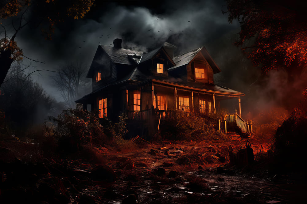 Spukhäuser Halloween Fotografie Hintergrund RR7-58