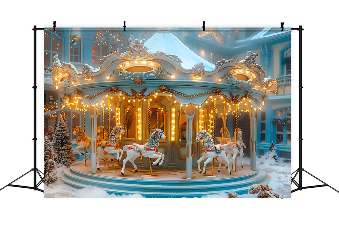 Weihnachtskarussell Winterwunderland Hintergrund RR7-649