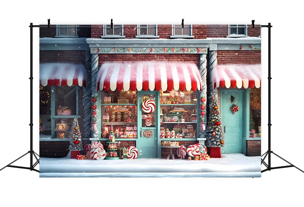 Candy Store Schneeflocke Weihnachten Hintergrund RR7-737