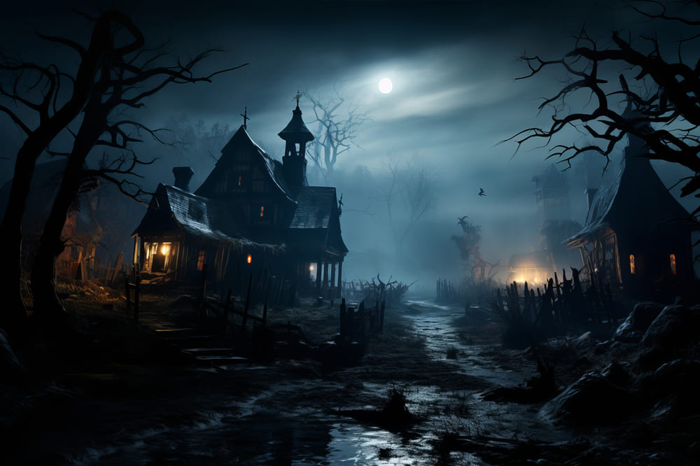 Halloween Spuknacht Spukhaus Hintergrund RR7-85