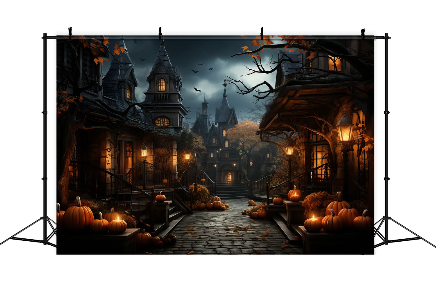Kürbislaternen Halloween Fotohintergrund RR7-93