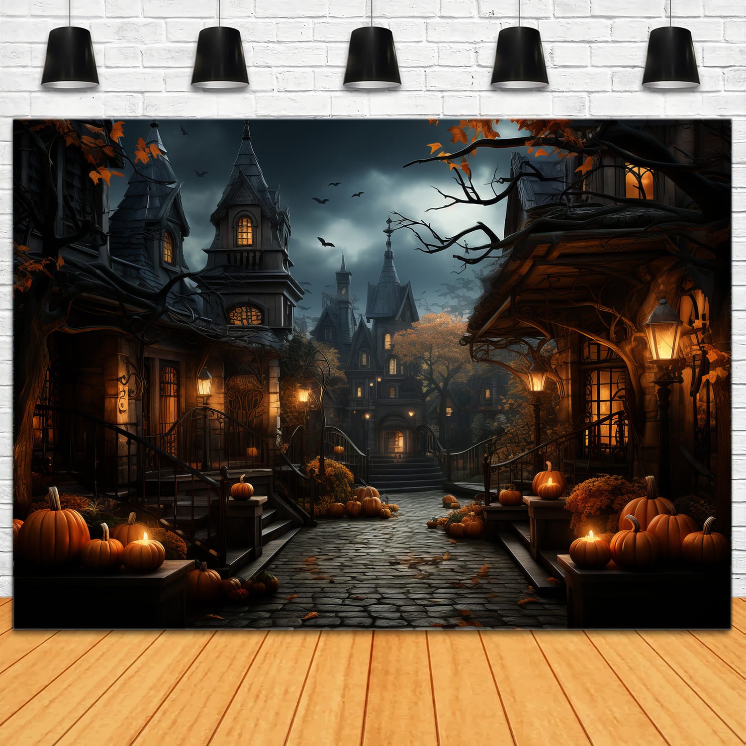 Kürbislaternen Halloween Fotohintergrund RR7-93