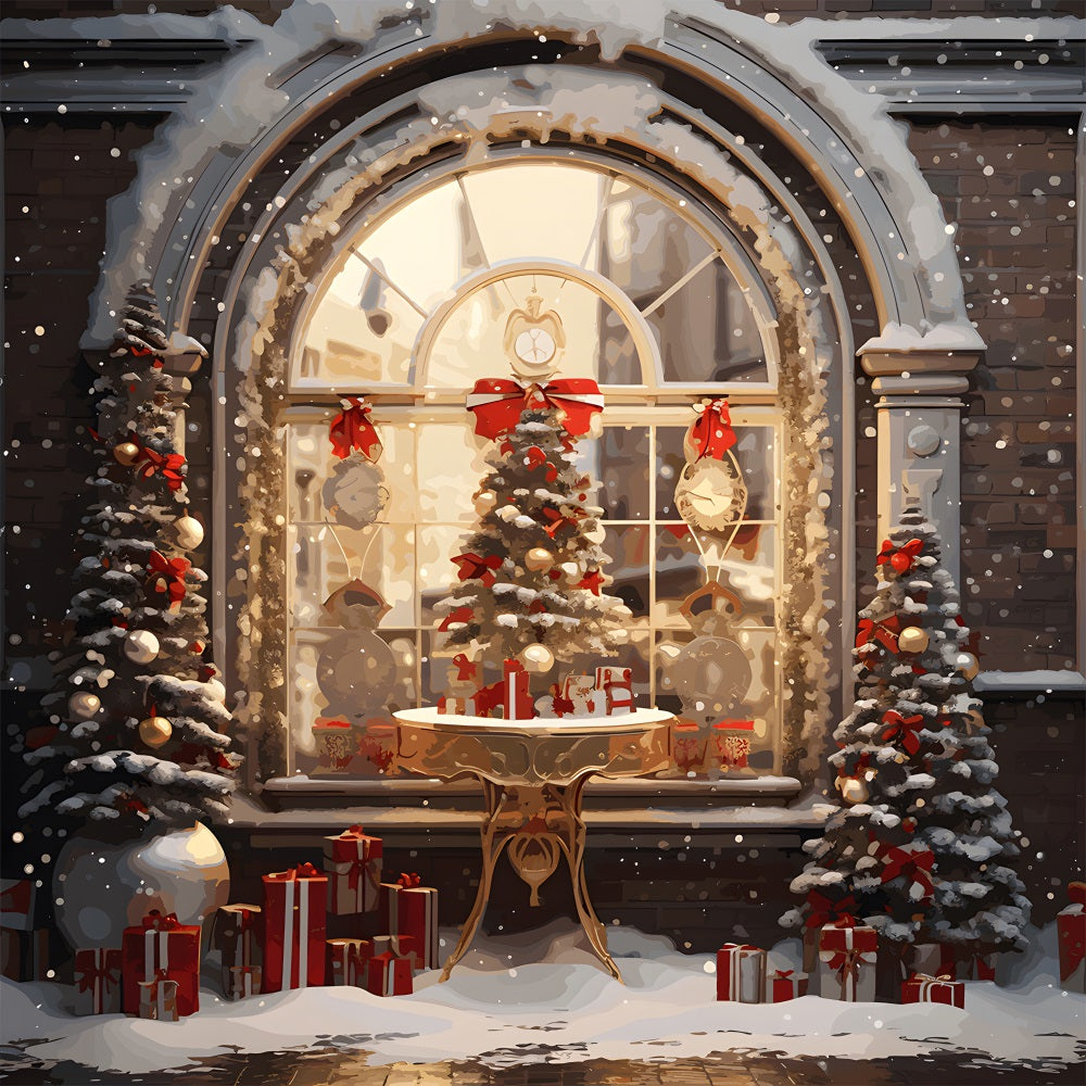 Weihnachten Elegante weiße Tür-Hintergrundkulisse RR8-202