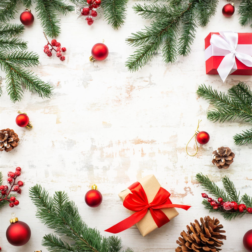 Weihnachtsgeschenke Dekoration Rustikaler Bodenhintergrund RR8-295