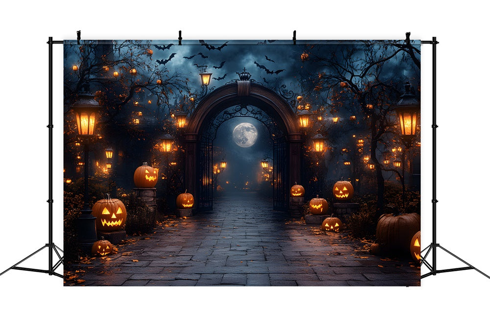 Halloween Nacht leuchtende Kürbislaternen Hintergrund RR8-379