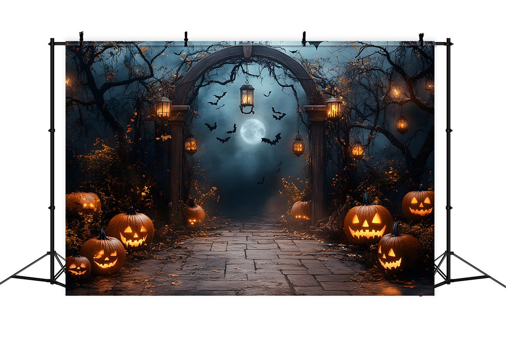 Halloween Spuknacht Friedhofstor Hintergrund RR8-393