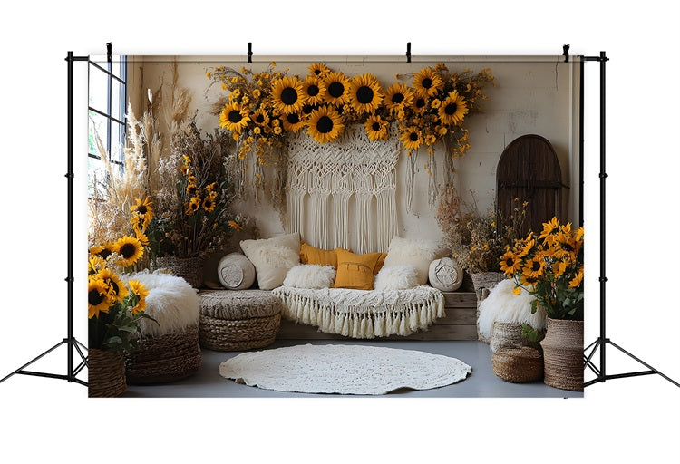 Sonnenblume Boho Chic Dekor Hintergrund RR8-413