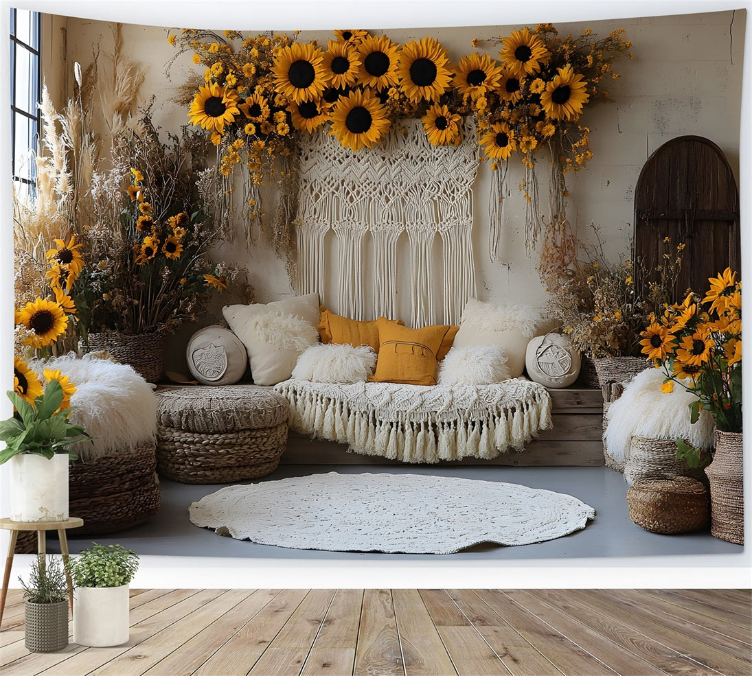 Sonnenblume Boho Chic Dekor Hintergrund RR8-413