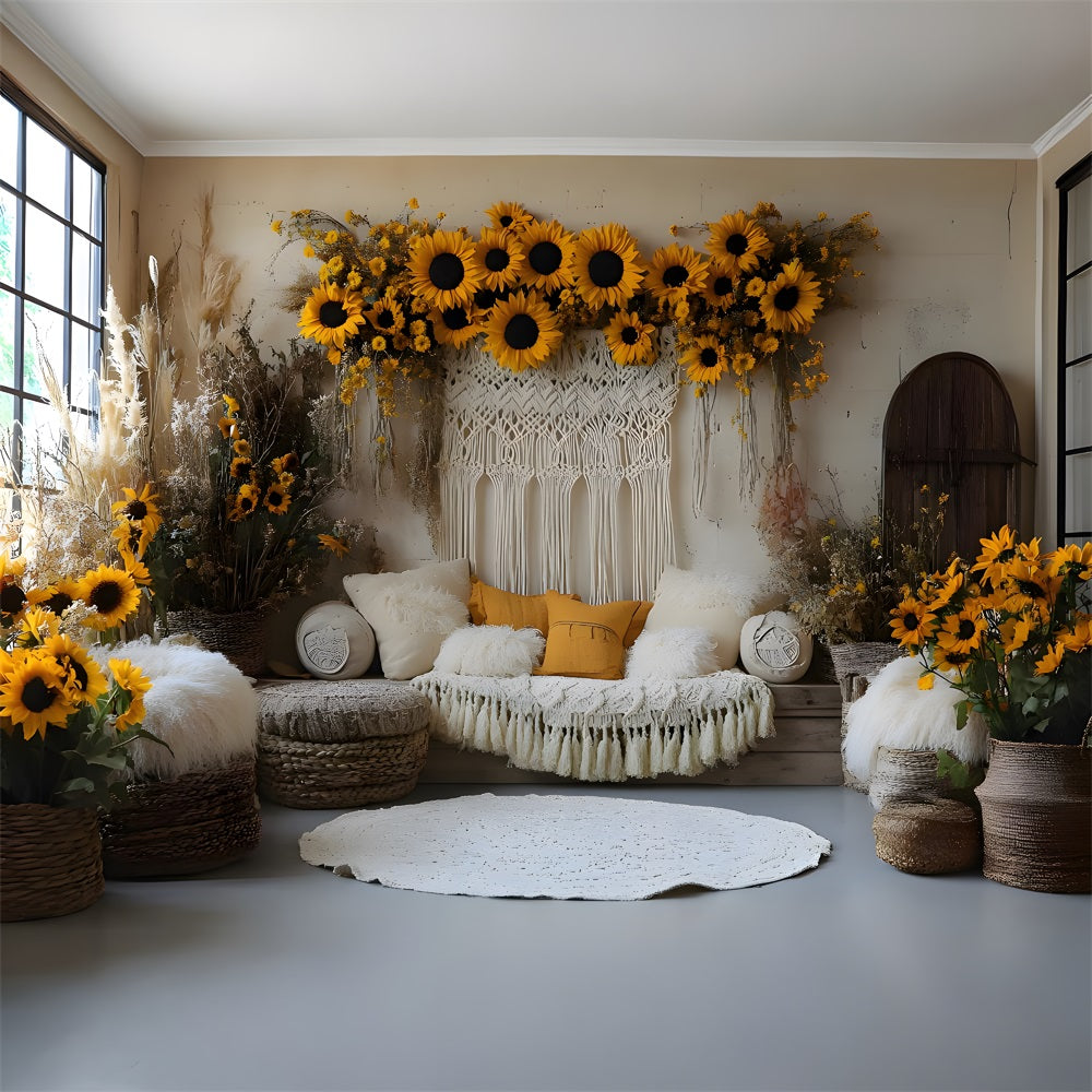 Sonnenblume Boho Chic Dekor Hintergrund RR8-413