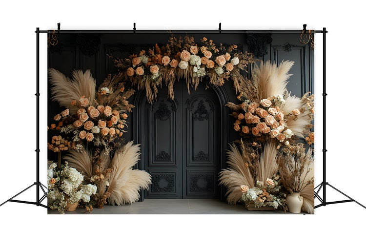 Vintage Boho Blumenbogen Hintergrund RR8-467