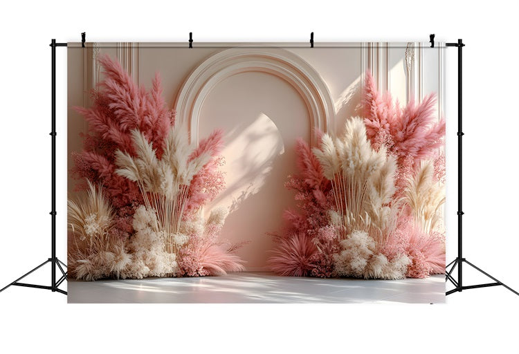 Sonnenuntergangstöne Boho Hochzeitsbogen Hintergrund RR8-492