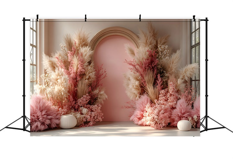 Erdige Eleganz Boho Chic Zeremonie Hintergrund RR8-493