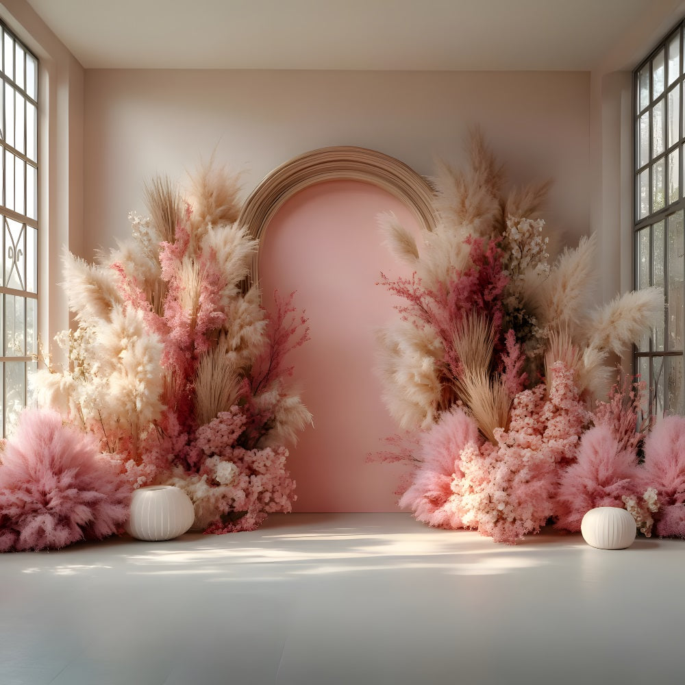 Erdige Eleganz Boho Chic Zeremonie Hintergrund RR8-493