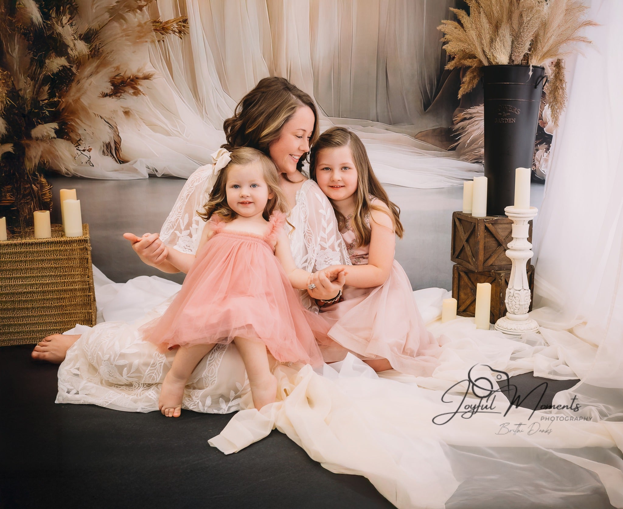 Verträumter Pampas Hintergrund in staubigen Rosen RR8-499