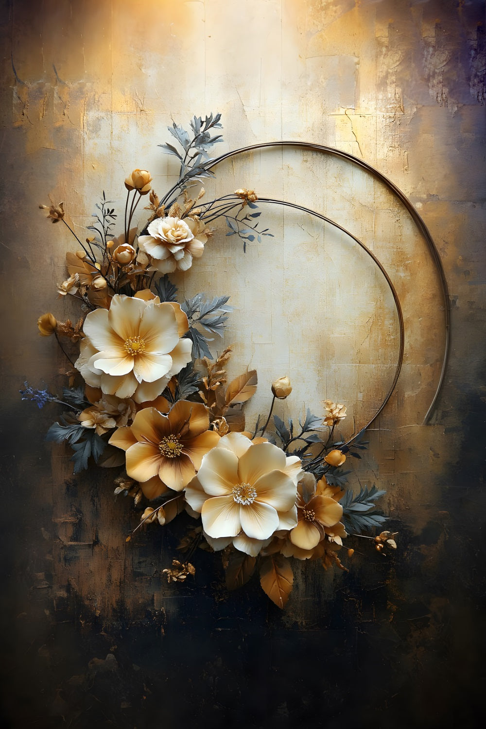 Vintage Samt und Herbstlaub Hintergrund RR8-517