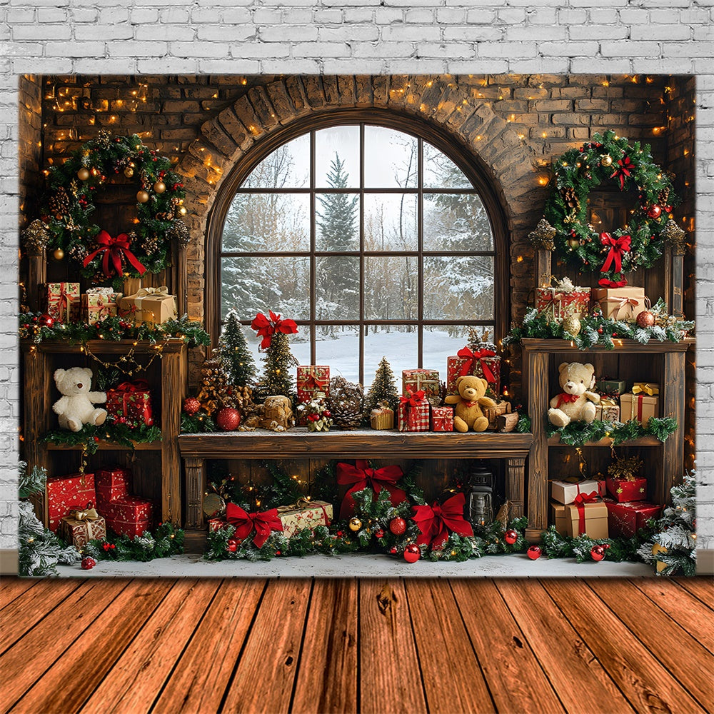 Weihnachten Spielzeug Zimmer Fenster Ansicht Backdrop RR8-68