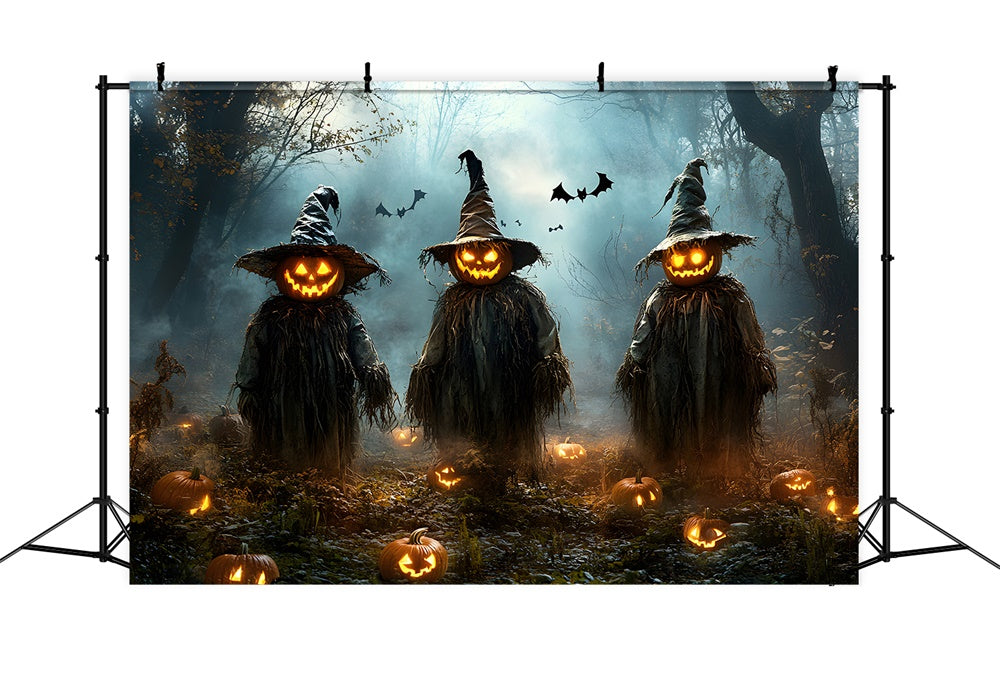Halloween Gruseliger Waldkürbis Vogelscheuche Backdrop RR9-105