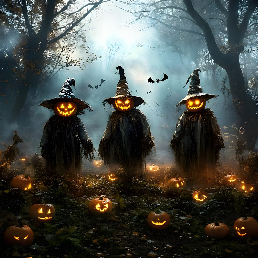 Halloween Gruseliger Waldkürbis Vogelscheuche Backdrop RR9-105