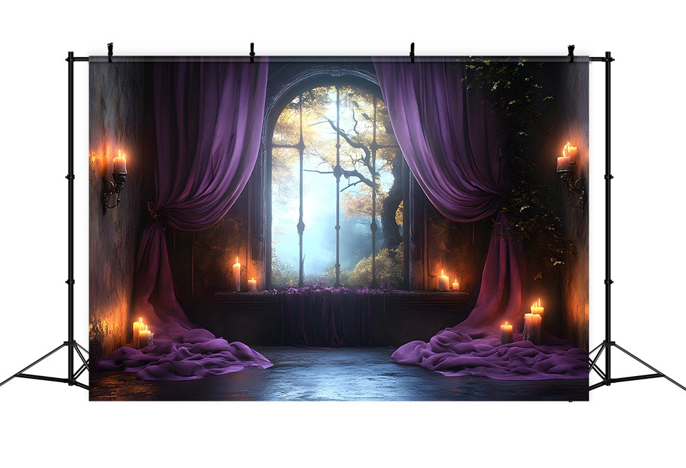 Halloween Zimmer Fenster Bäume Ansicht Backdrop RR9-112