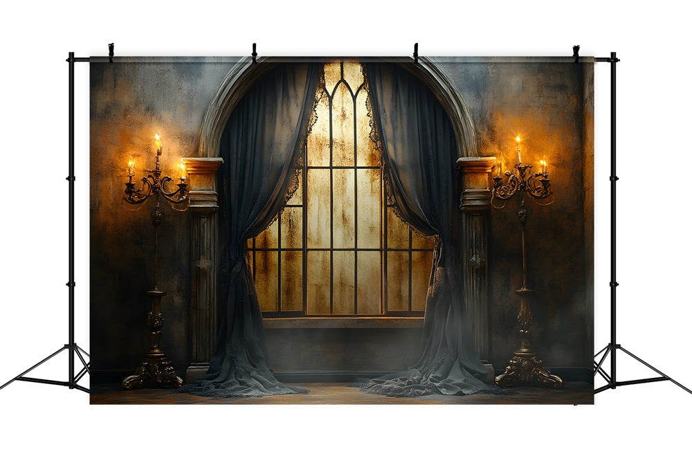 Halloween Vintage Wandkerzen Fenster Hintergrund RR9-118