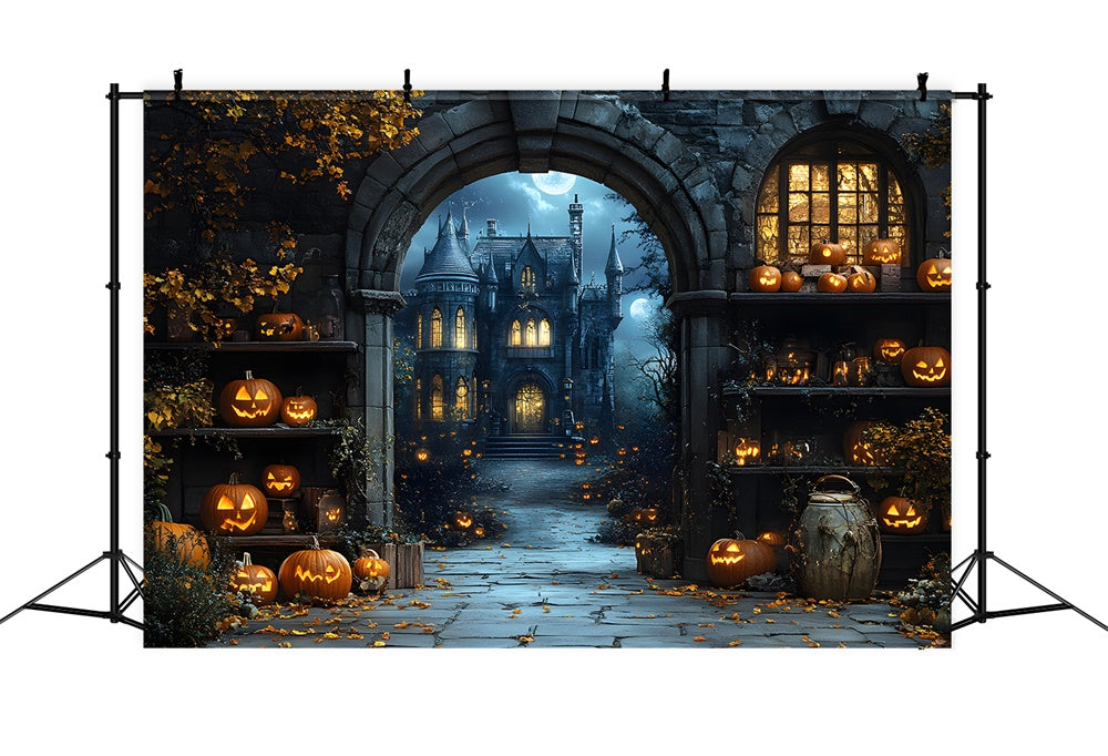 Halloween Nacht Glühende Kürbislaternen Backdrop RR9-83