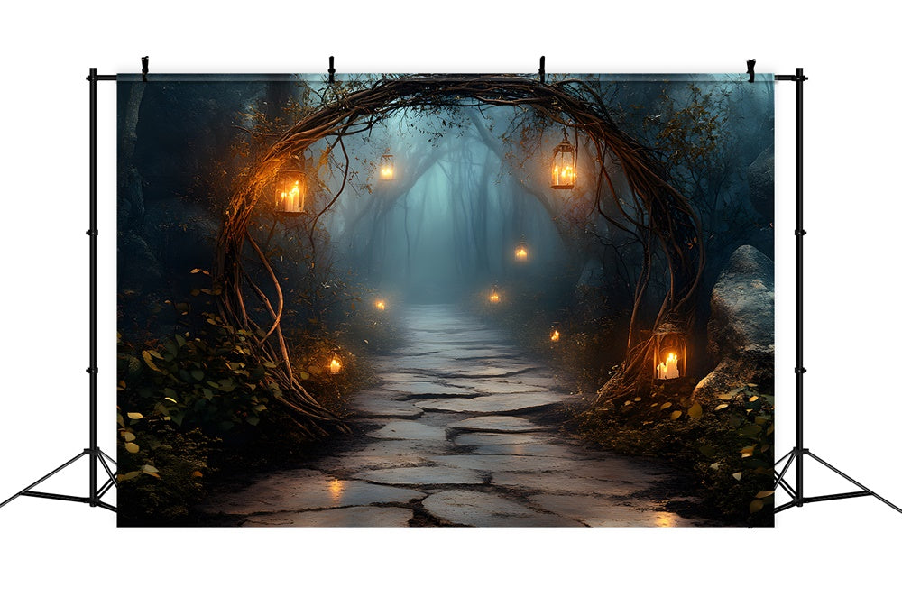 Halloween Nacht Mysteriöser Waldeingang Backdrop RR9-90