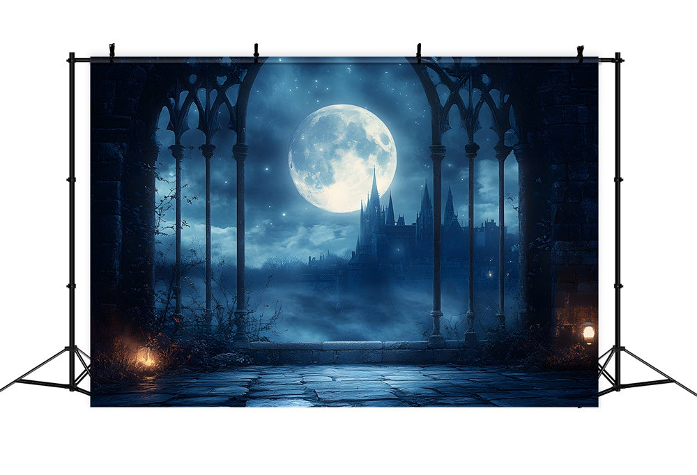 Halloween Spukschloss Mondnacht Backdrop RR9-94