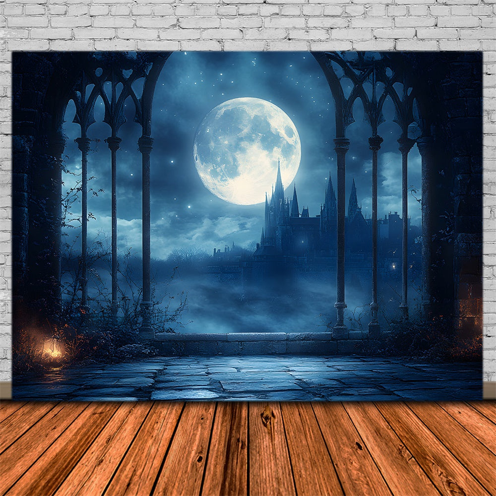 Halloween Spukschloss Mondnacht Backdrop RR9-94