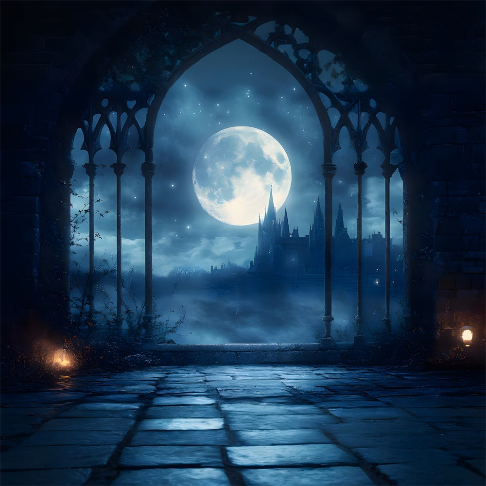 Halloween Spukschloss Mondnacht Backdrop RR9-94