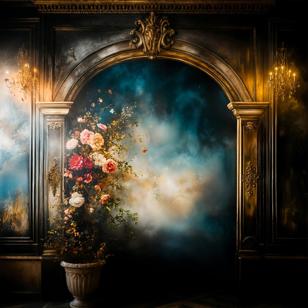 3x3m Fotohintergrund Viktorianischer Vintage Hintergrund für Fotoshooting SXS6