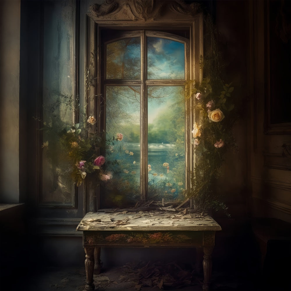 3x3m Fotohintergrund Viktorianischer Vintage Hintergrund für Fotoshooting SXS6