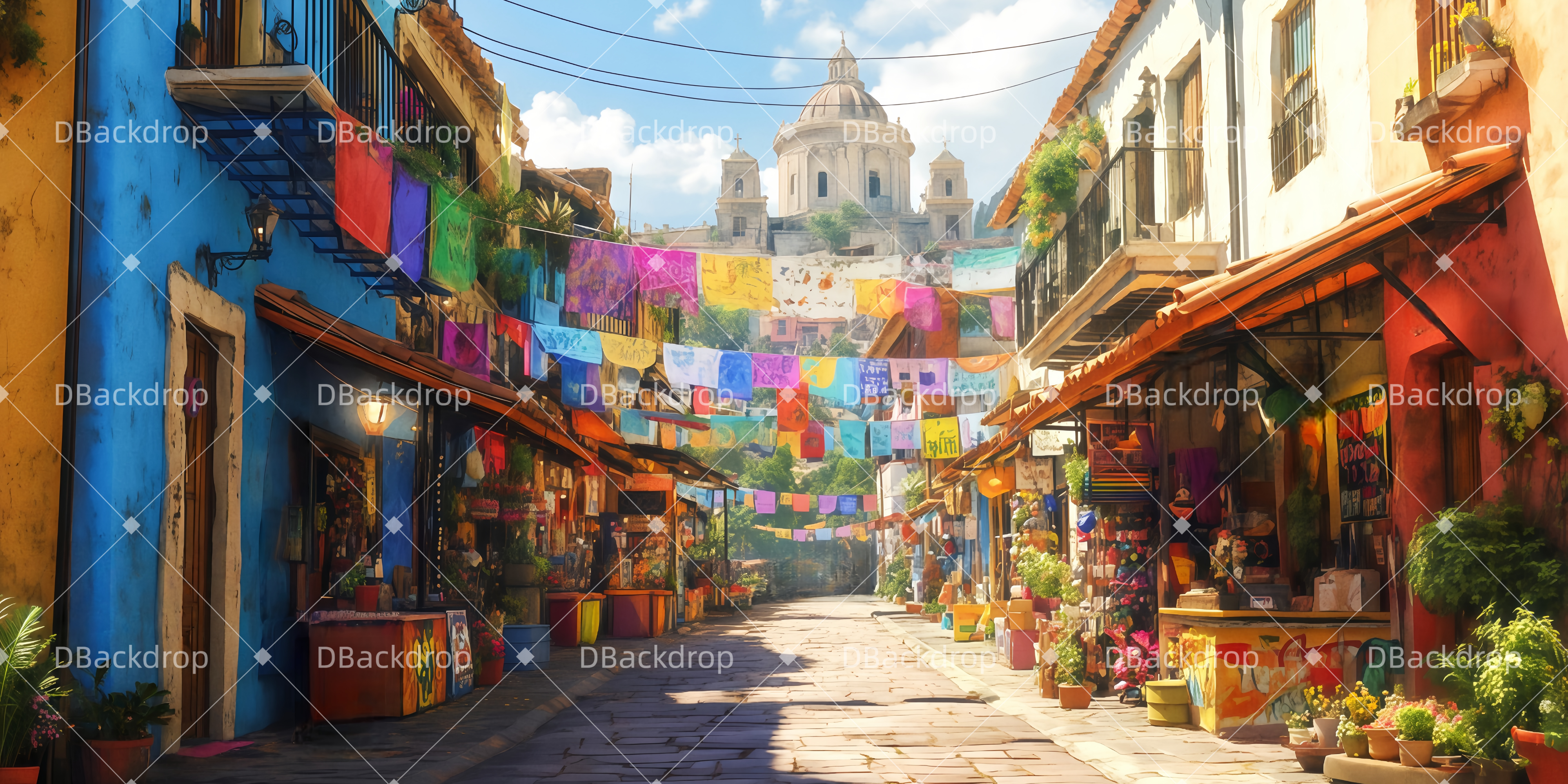 Theater Backdrops The Barrio Backdrops Theater TWW511-T86