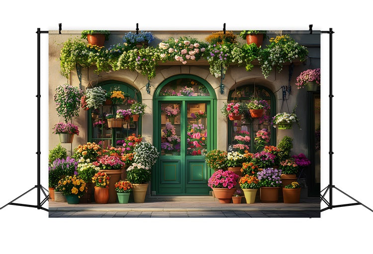 Frühlingshintergrund Fotografie Charmanter Gartenladen Hintergrund TWW2-2