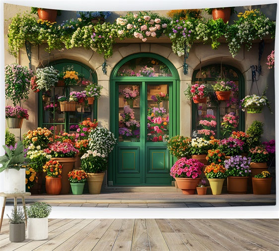 Frühlingshintergrund Fotografie Charmanter Gartenladen Hintergrund TWW2-2