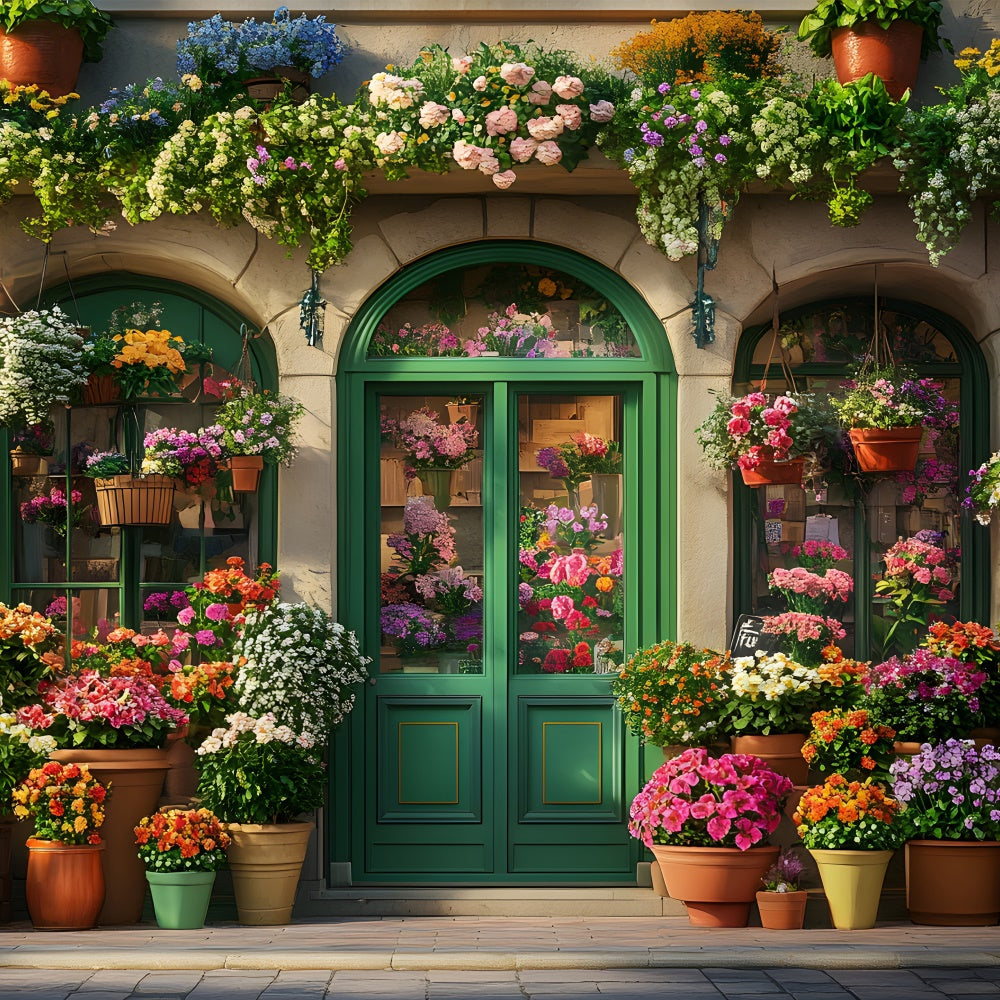 Frühlingshintergrund Fotografie Charmanter Gartenladen Hintergrund TWW2-2