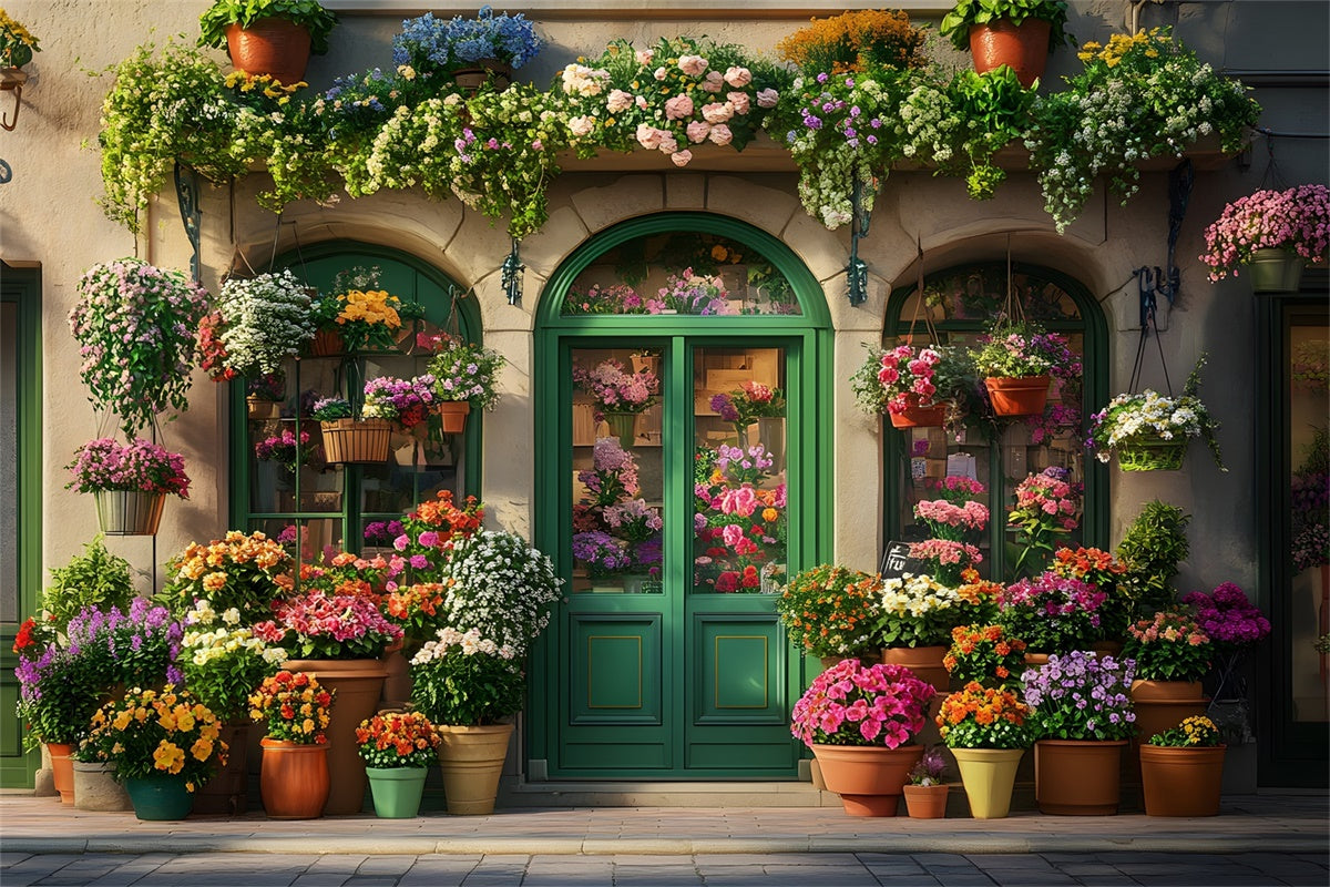 Frühlingshintergrund Fotografie Charmanter Gartenladen Hintergrund TWW2-2