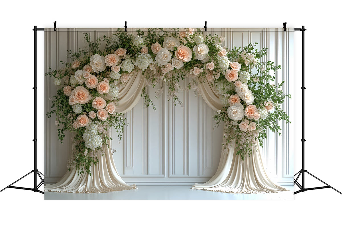 Fotokulissen Frühling Romantisch Creme Rosa Blumen Hintergrund TWW2-23