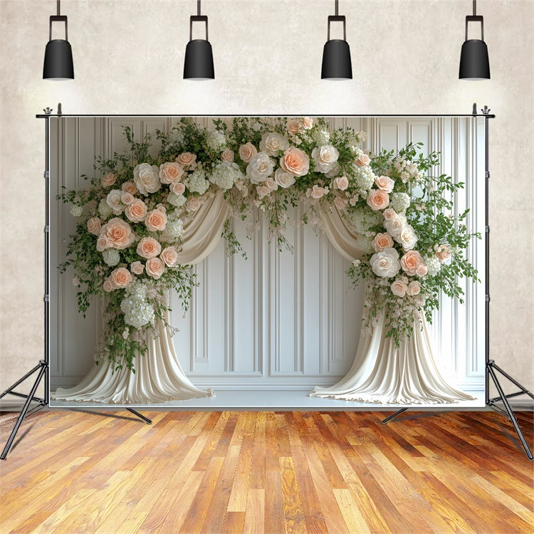 Fotokulissen Frühling Romantisch Creme Rosa Blumen Hintergrund TWW2-23