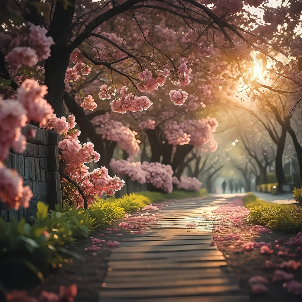 Frühling Fotohintergrund Gelassener Kirschblütenweg Hintergrund TWW2-29
