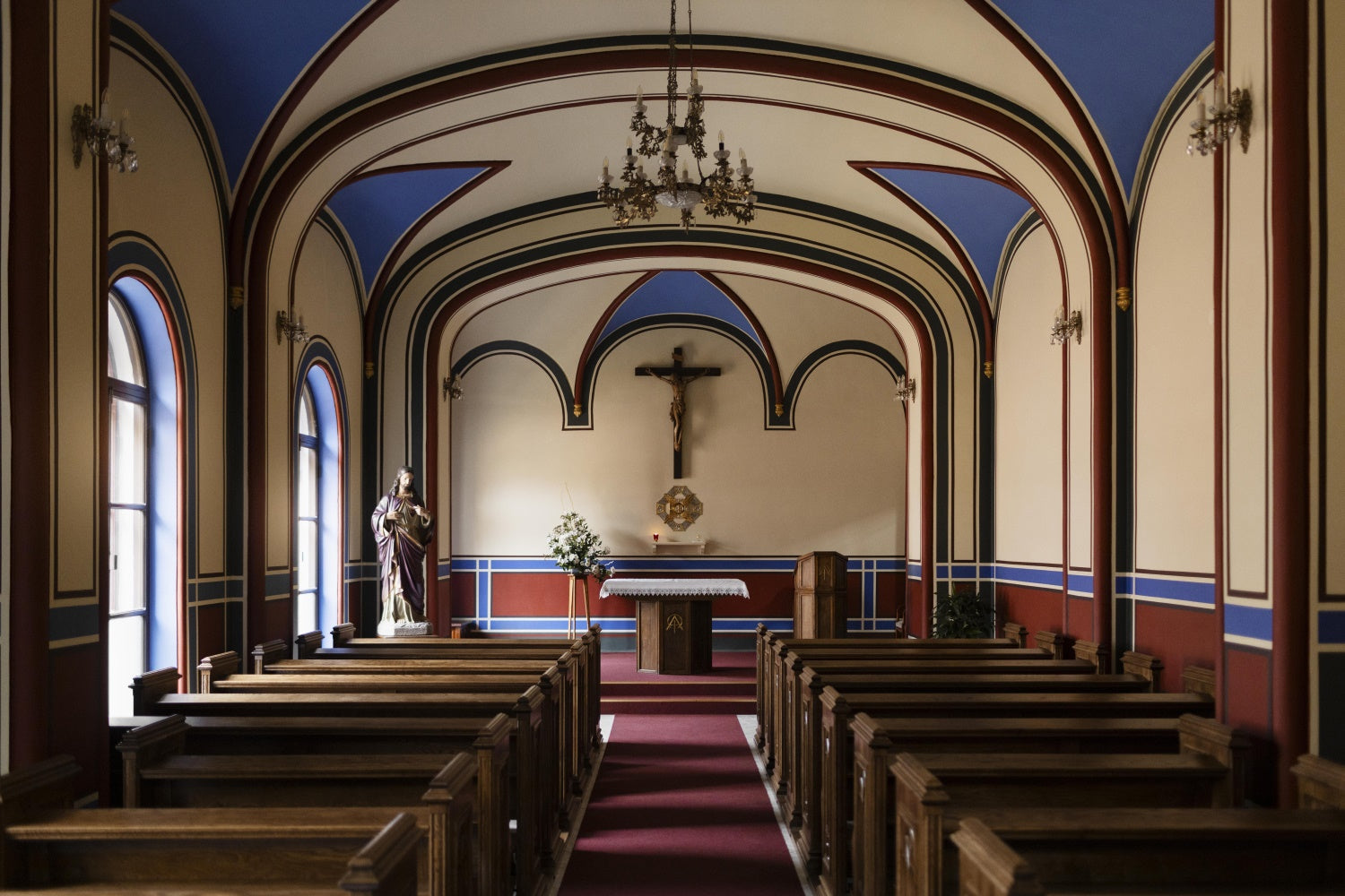 Ostern Backdrops für Kirche Gotischer Bogen Kirche Interieur Backdrop TWW3-10