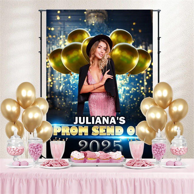 Abschlussball 2025 Kulisse Glitter Ballon Personalisierte Party Abschlussfeier Kulisse TWW3-106