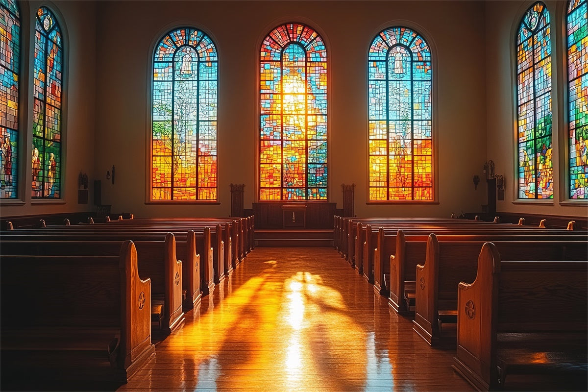 Osterkulissen für die Kirche Glasmalerei Morning Church Backdrop TWW3-2