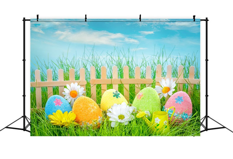 Ostern Fotohintergrund Holzzaun Pastell Ei Hintergrund TWW3-21