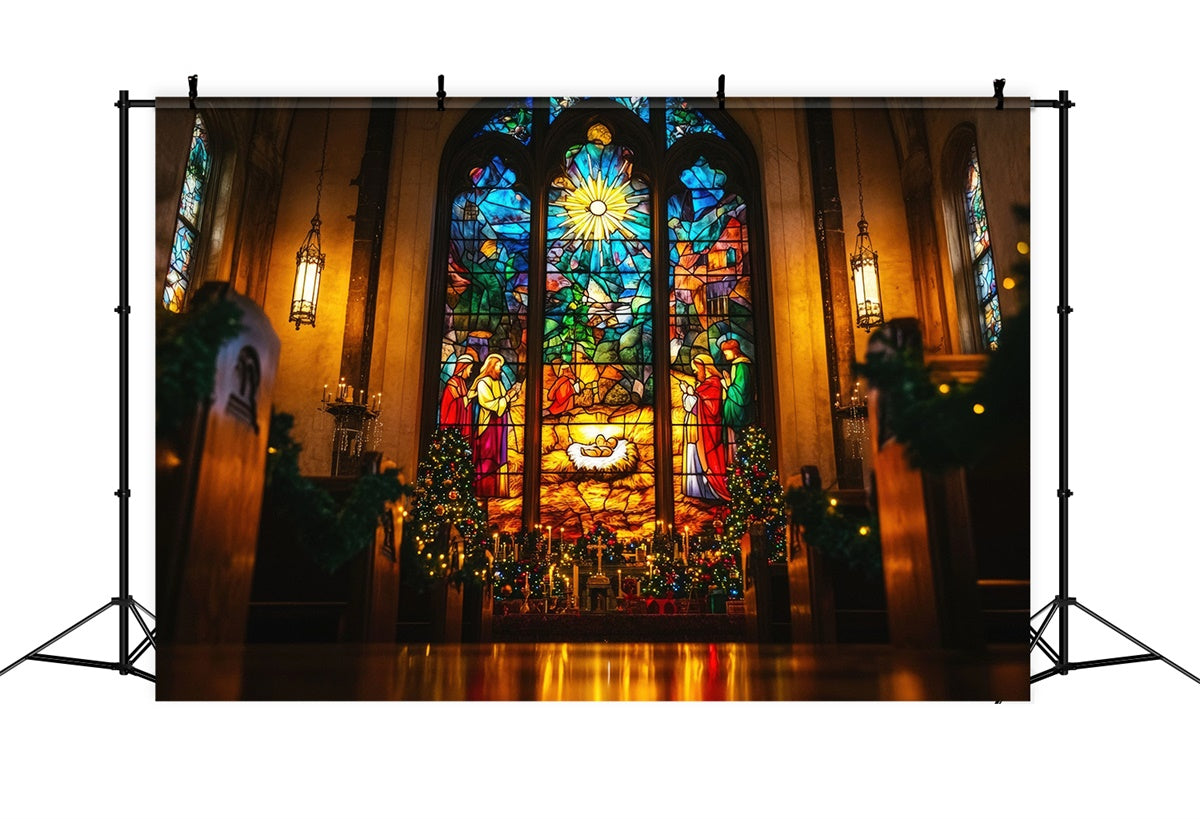 Ostern Fotokulisse Krippe Glasmalerei Kulisse TWW3-3