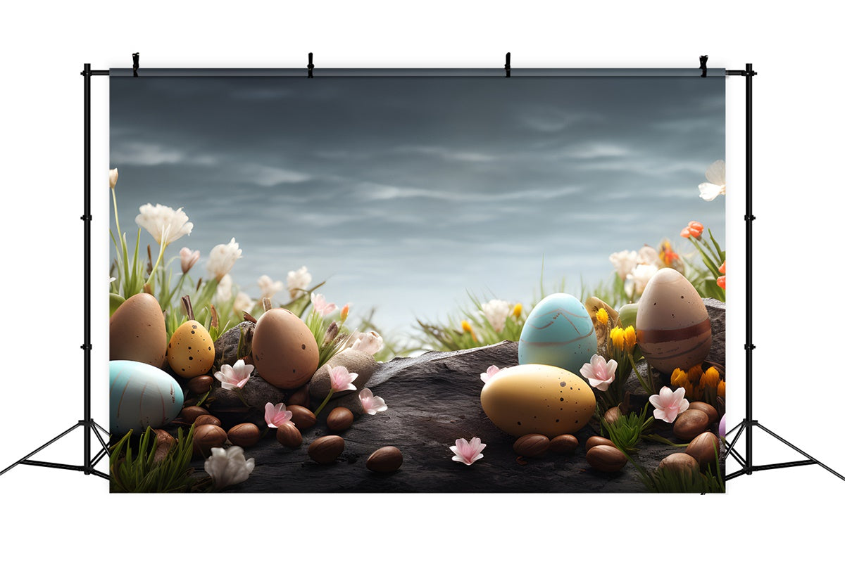 Ostern Backdrops Fotografie Weiches Pastell Rustikales Ei Backdrop TWW3-34