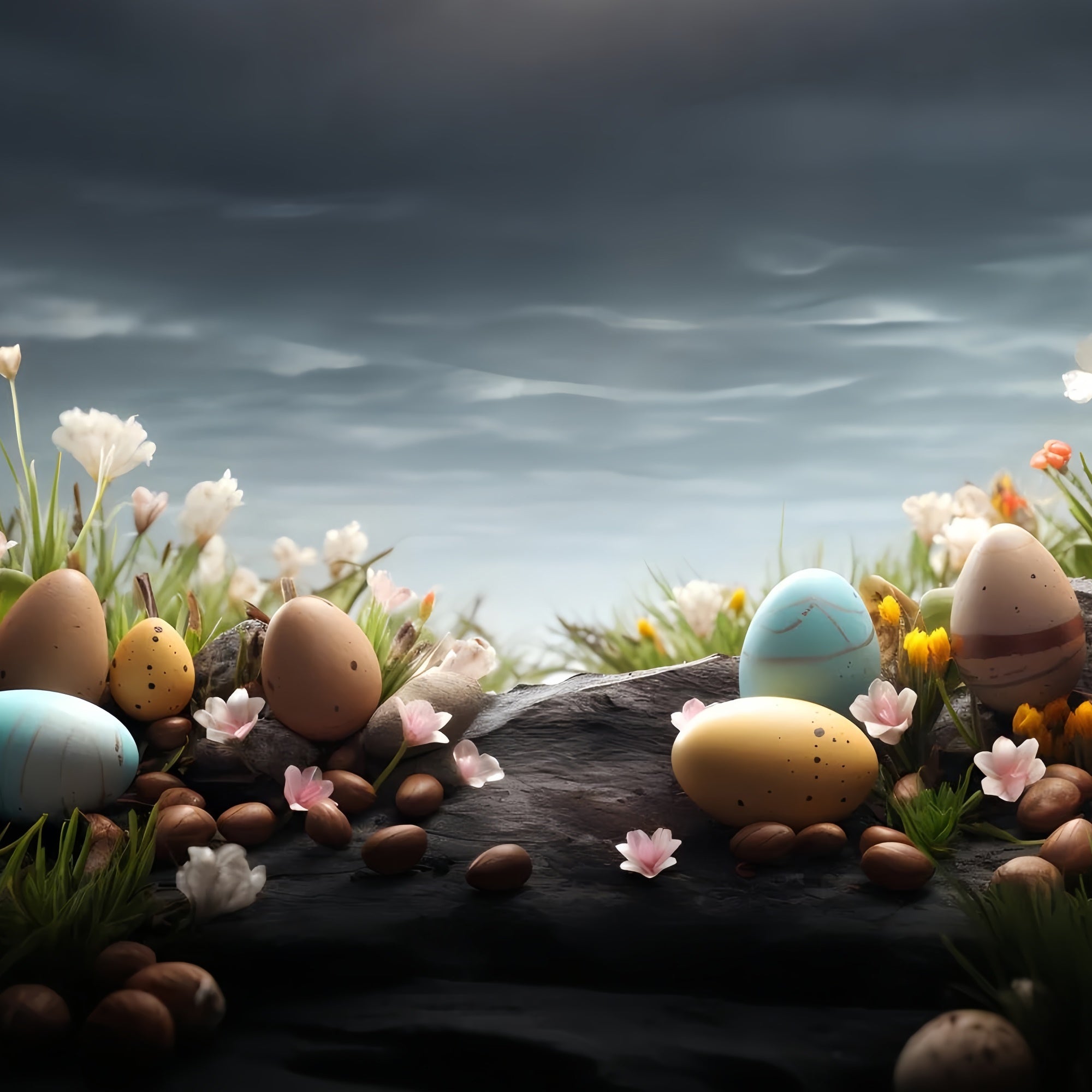 Ostern Backdrops Fotografie Weiches Pastell Rustikales Ei Backdrop TWW3-34