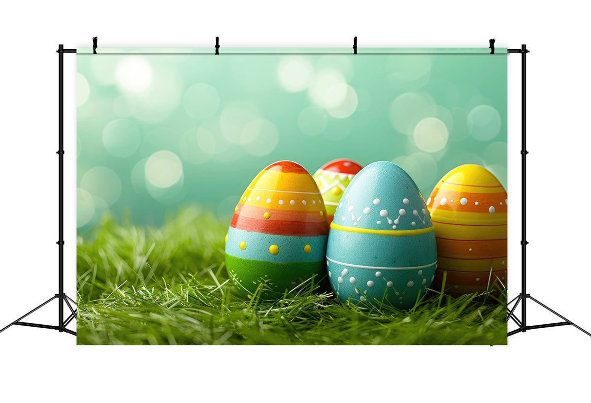 Ostern Backdrops für Fotos Festlich Buntes Ei Backdrop TWW3-39