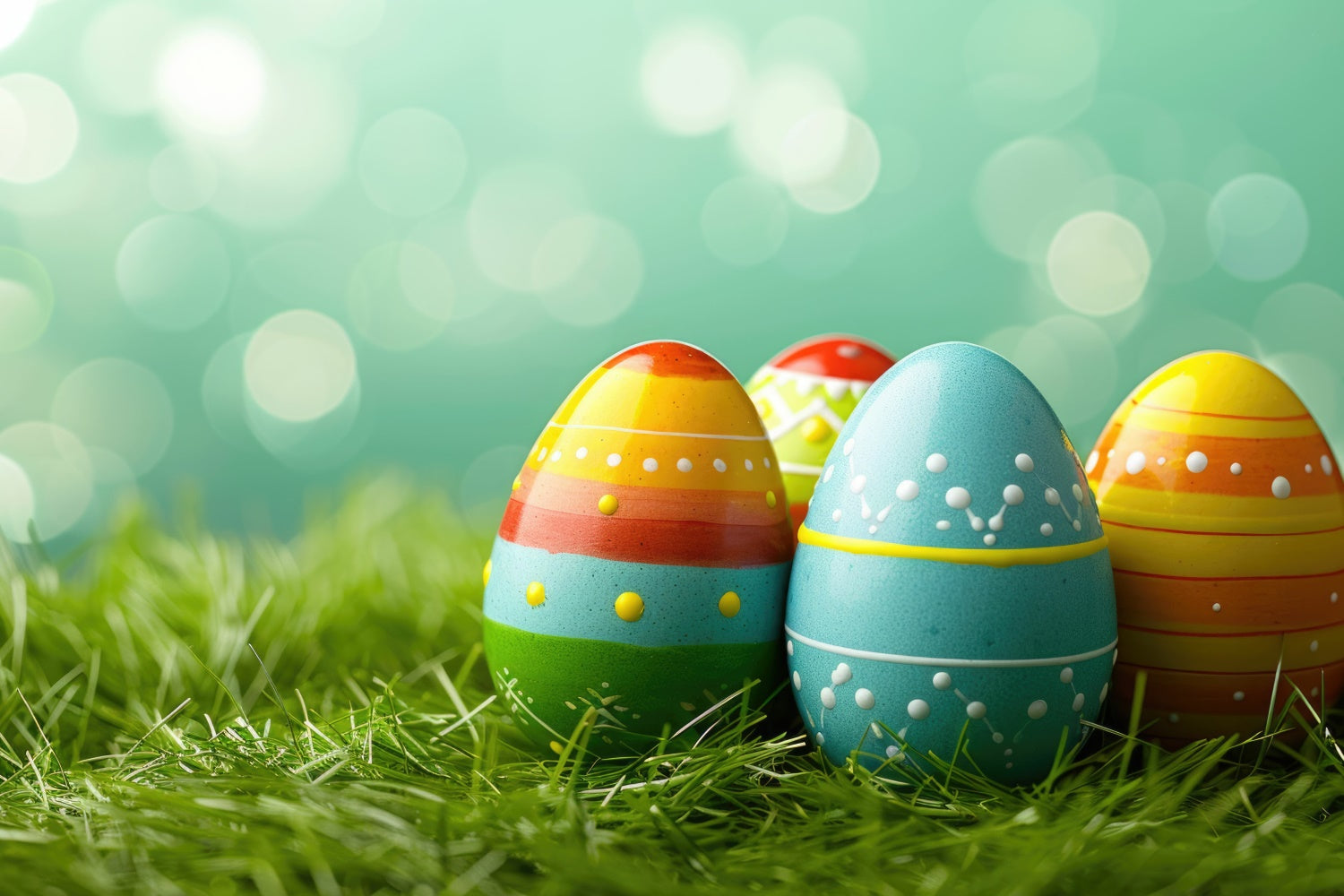 Ostern Backdrops für Fotos Festlich Buntes Ei Backdrop TWW3-39