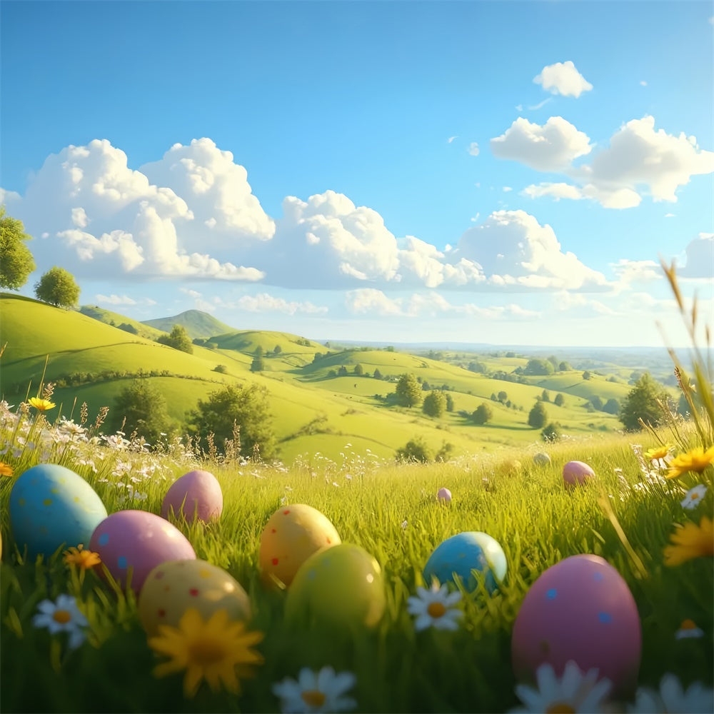 Ostern Fotokulissen Rolling Hills Egg Meadow Hintergrund TWW3-45