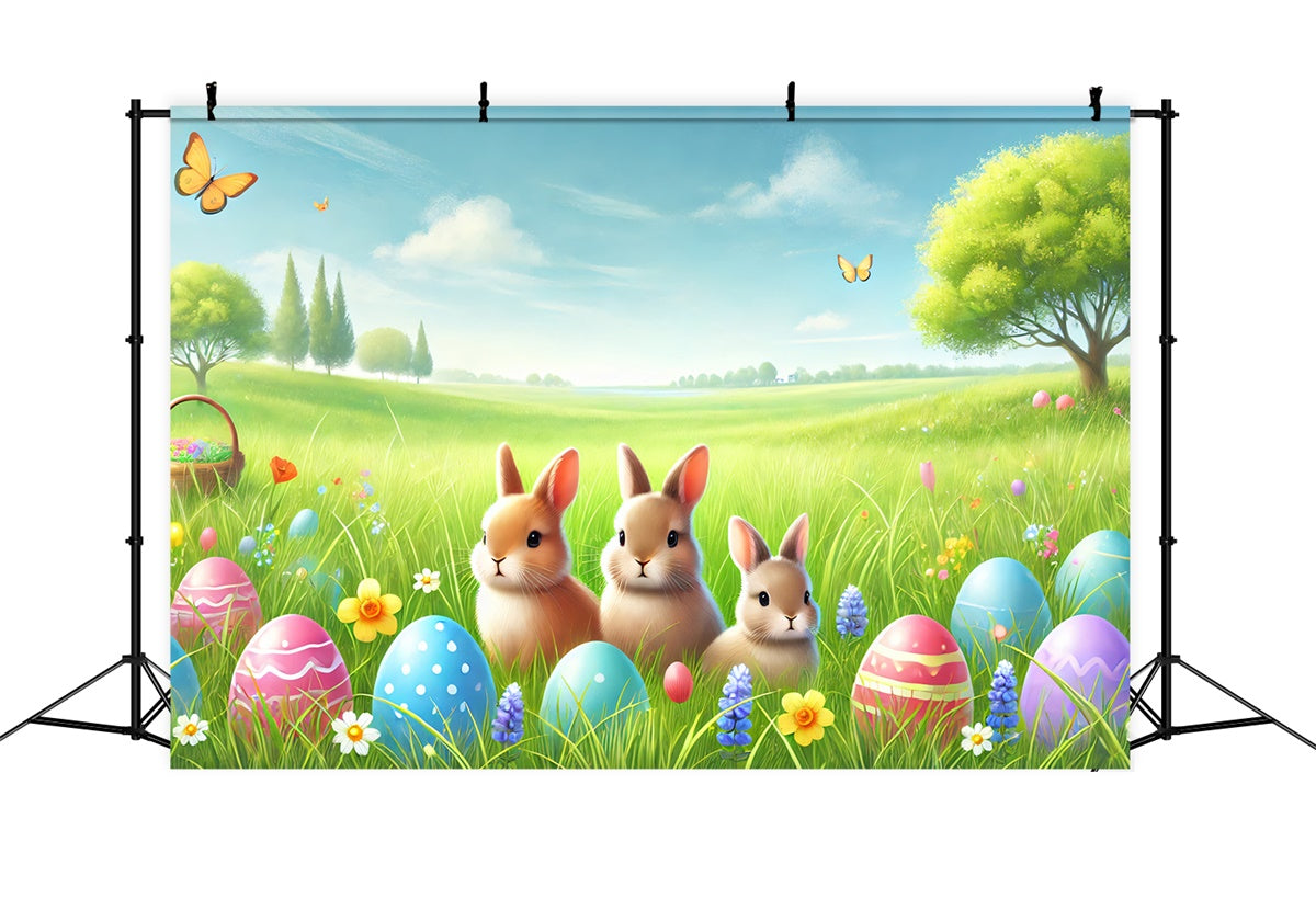Fotografie Ostern Backdrop Delightful Bunny Meadow Backdrop TWW3-47